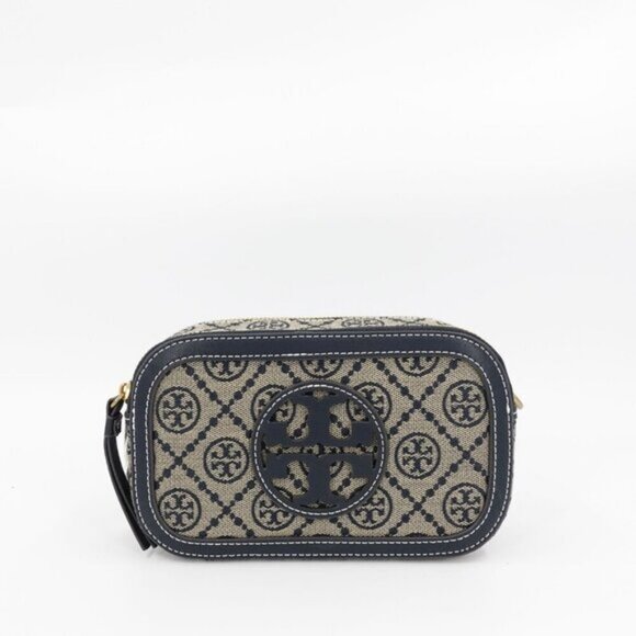 Tory Burch Mini T Monogram Crossbody Bag Navy Blue OS - Picture 11 of 14